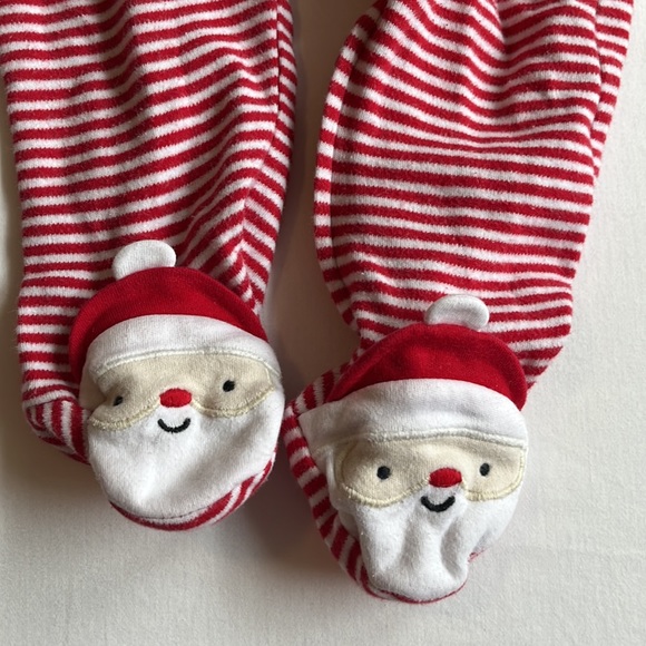 Carter's Baby Zip Up Santa Pajamas and Hat Size 9 months - Picture 4 of 8